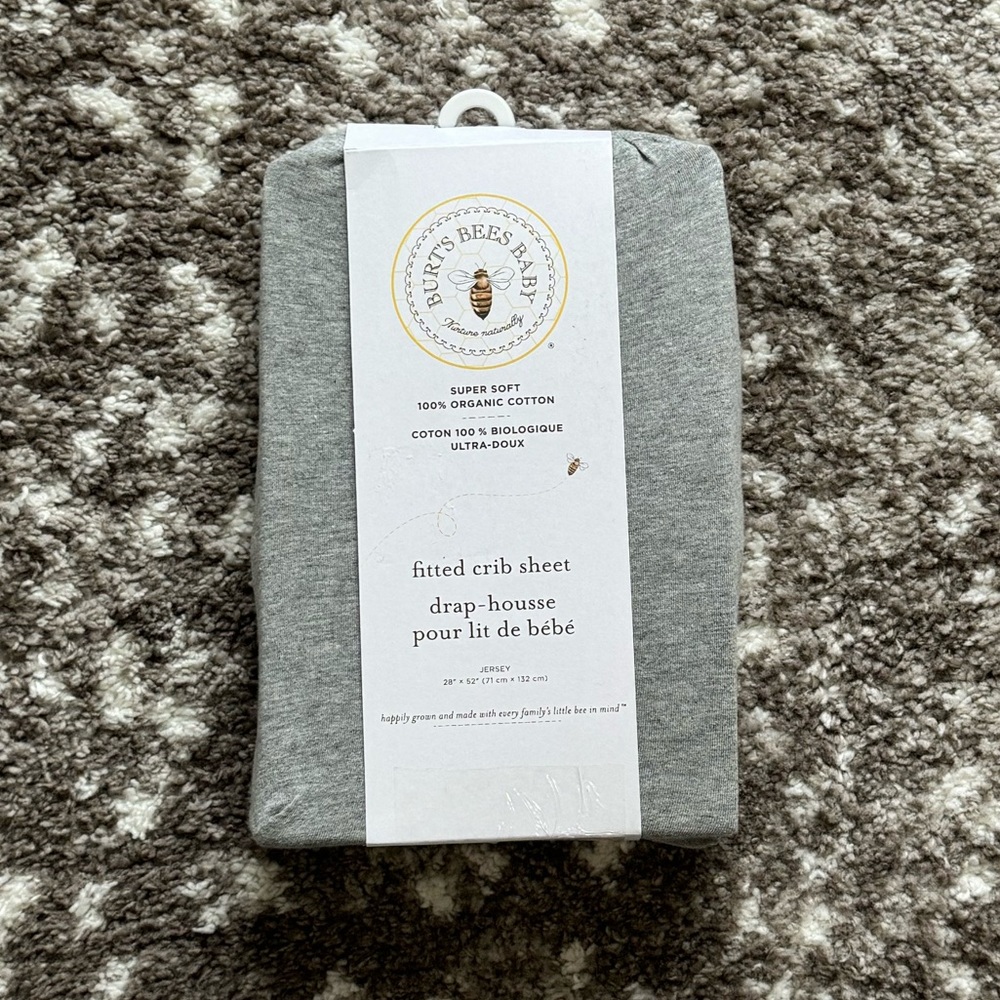 Burt's Bees Baby - Fitted Crib Sheet (Heather Grey)